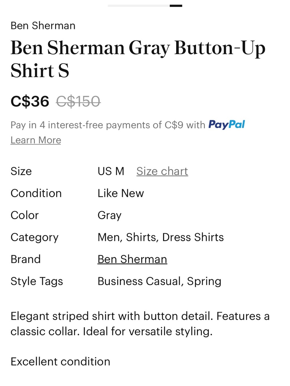Ben Sherman Men's Long-Sleeve Button-Down Shirt Small - Picture 7 of 7